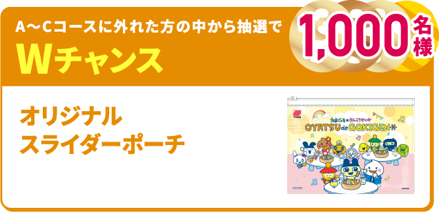 A〜Cコースに外れた方の中から抽選でWチャンス 1,000名様 オリジナルスライダーポーチ